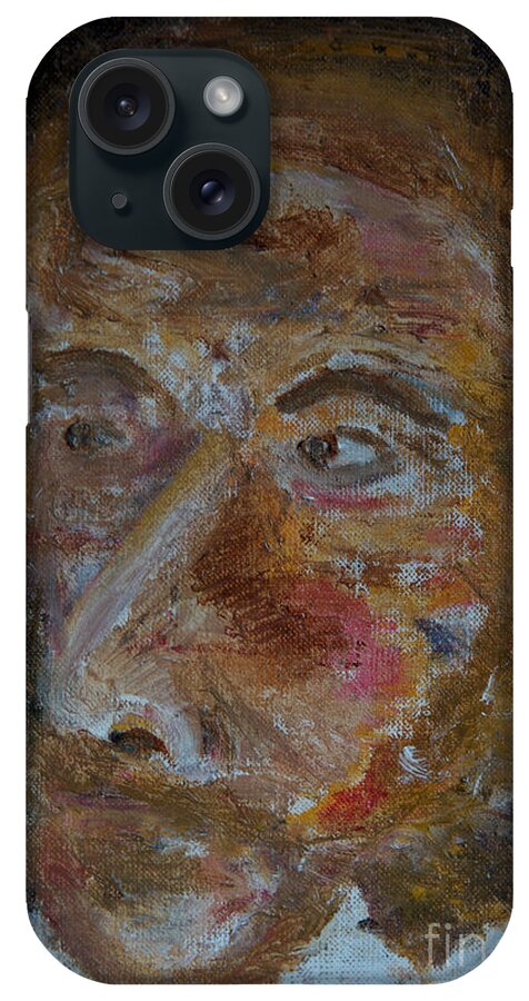 Self Portrait By Win Naing iPhone Case featuring the painting Self Portrait by Win Naing