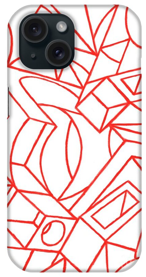 Red iPhone Case featuring the digital art Sentences by Wade Hampton