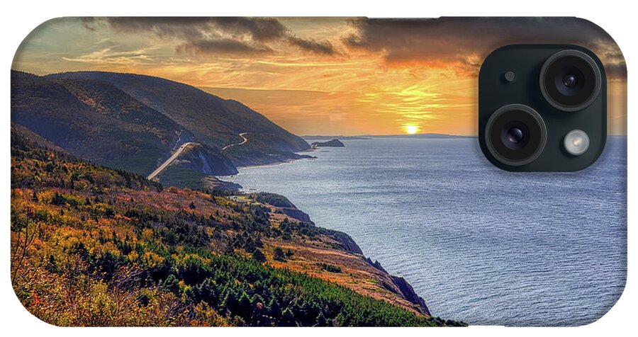 Landscape iPhone Case featuring the photograph Setting Sun Cabot Trail Cape Breton Canada by Elaine Manley