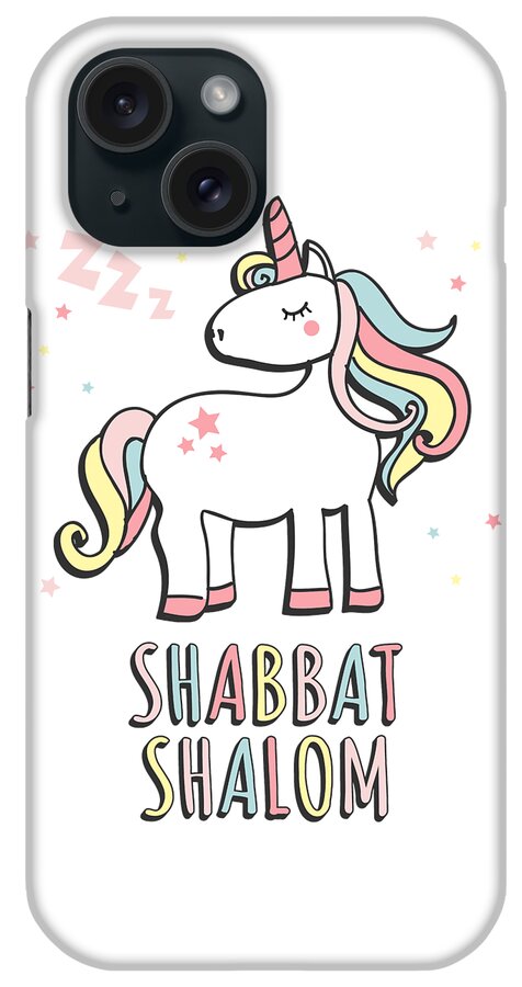 Cool iPhone Case featuring the digital art Shabbat Shalom Jewish Unicorn by Flippin Sweet Gear