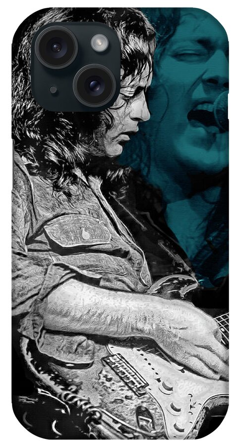Rory Gallagher iPhone Case featuring the mixed media Shadow Play by Mal Bray