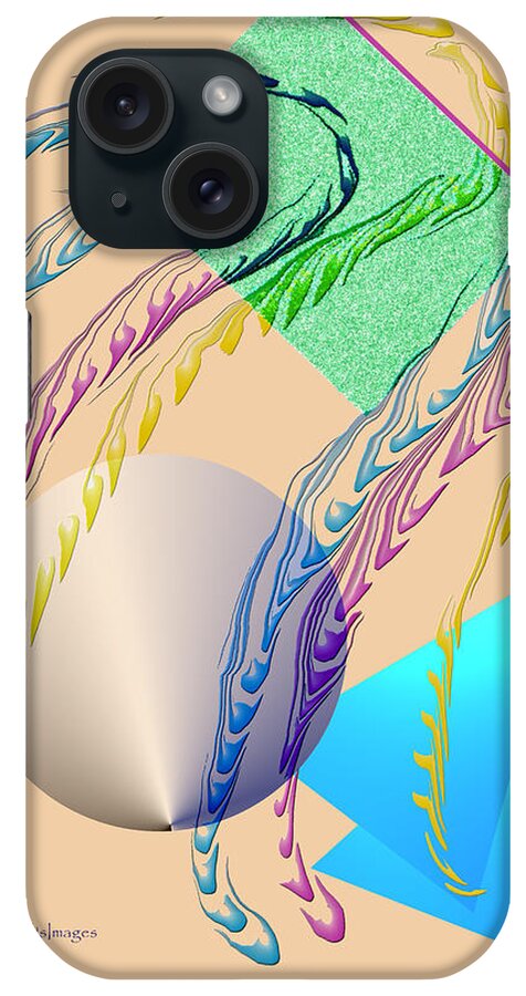 Digital Art iPhone Case featuring the digital art Shapes and Flow by Kae Cheatham