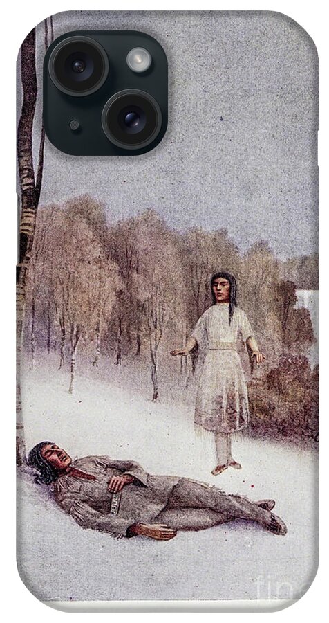 Shaman iPhone Case featuring the photograph She sang a strange, sweet song v5 by Historic illustrations