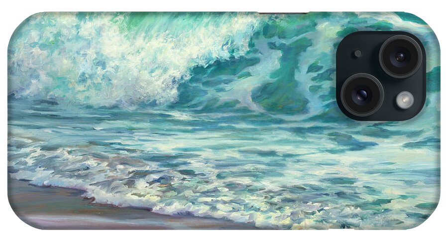 Water iPhone Case featuring the painting Shore Break by Laurie Snow Hein