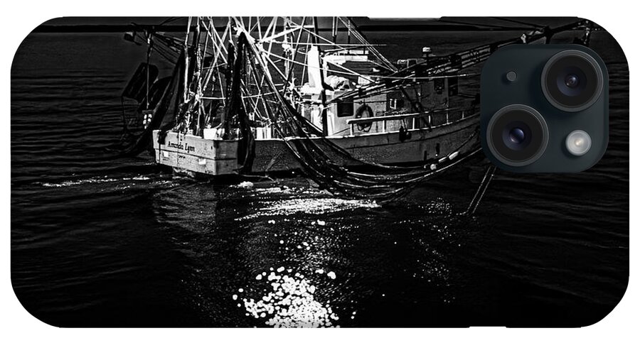 Carolina iPhone Case featuring the photograph Shrimp Boat at Night by Thomas Marchessault