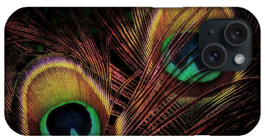 Peacock iPhone Case featuring the photograph Shy Peacock Feather Eyes by Louise Tanguay