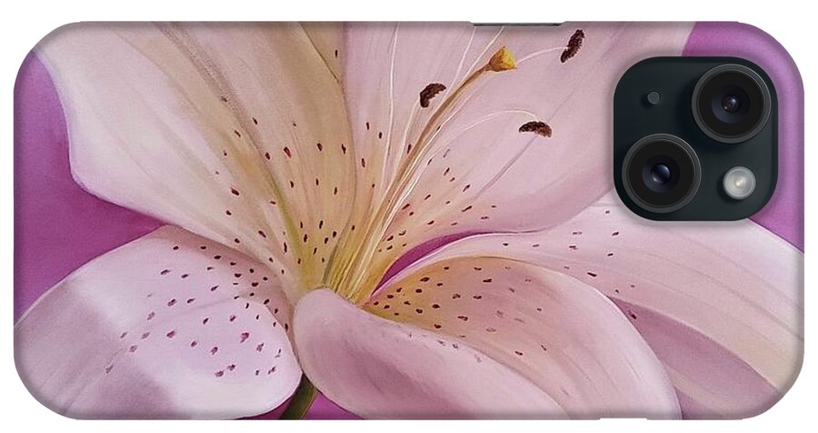 White Flower iPhone Case featuring the painting Sift White Asiatic by Connie Rish