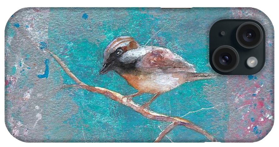 Sparrow iPhone Case featuring the painting Sing of Spring by Ruth Kamenev