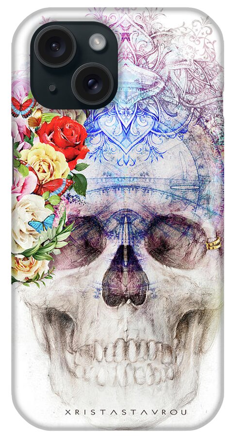 Skull iPhone Case featuring the digital art Skullart 04 by Xrista Stavrou