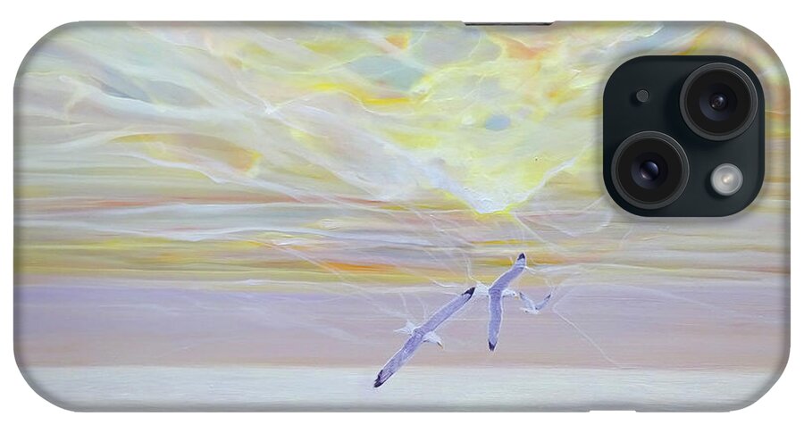 Sky iPhone Case featuring the painting Sky Born by Gill Bustamante