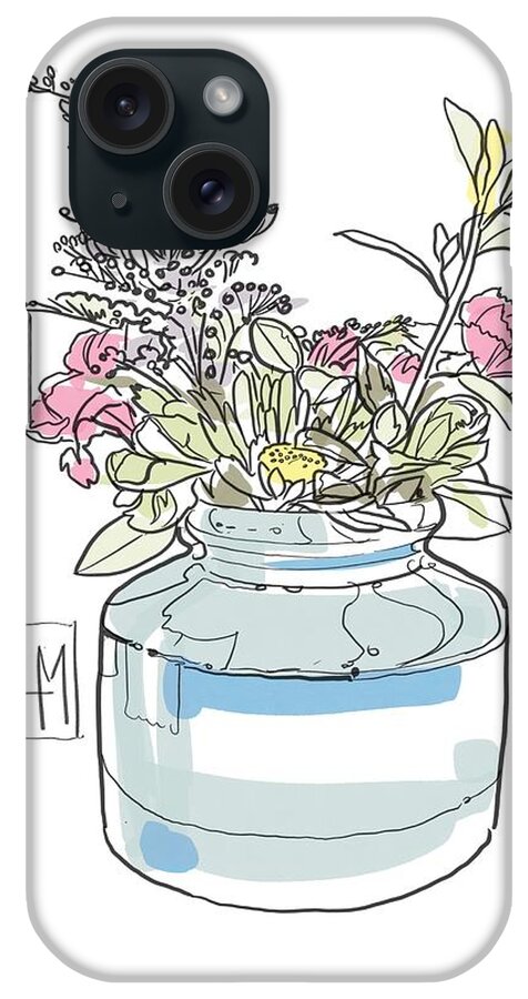 Rose iPhone Case featuring the drawing Small Bouquet by Luisa Millicent