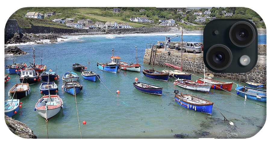 Coverack iPhone Case featuring the photograph The small harbour Coverack, Cornwall. by Tony Mills