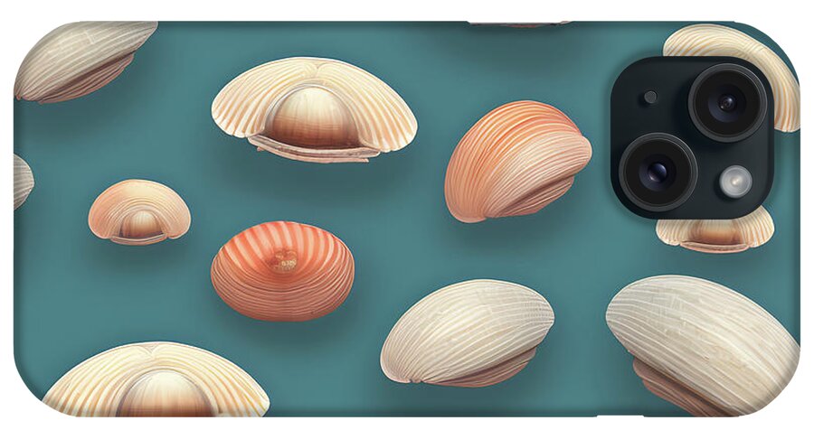 Newby iPhone Case featuring the digital art Small Shells by Cindy's Creative Corner