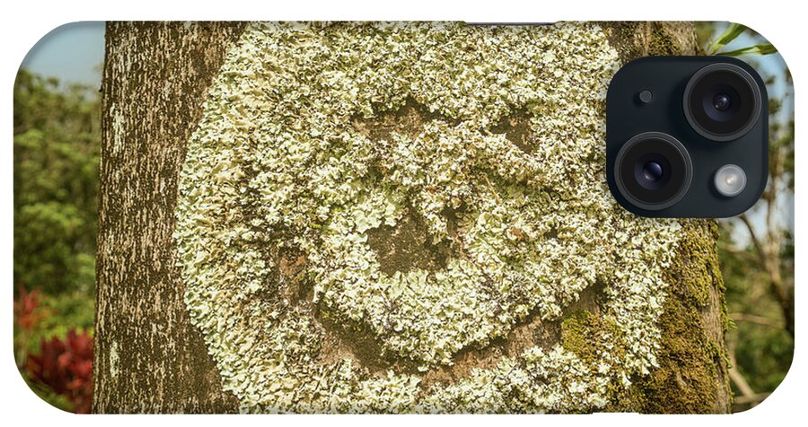 Abstract iPhone Case featuring the photograph Smiley face on a tree trunk created naturally by Steven Heap