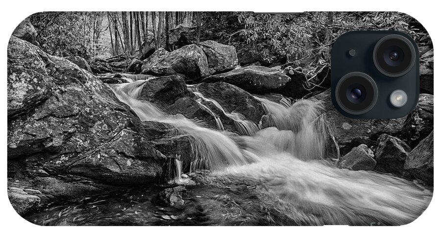 Bw Black And White iPhone Case featuring the photograph Smokey Mountains Cascades by Teresa Jack