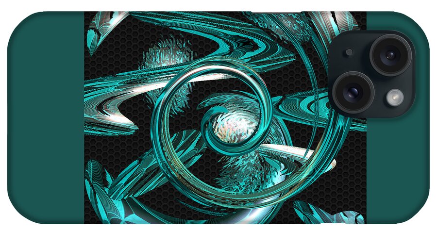 Digital Wall Art iPhone Case featuring the digital art Snakes Swirl Black by Ronald Mills