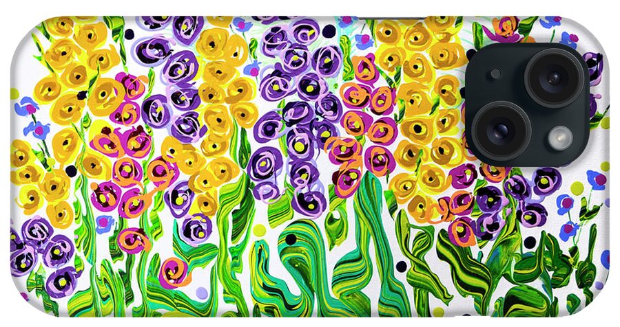Flower Painting iPhone Case featuring the painting Snaps Gone Wild by Jane Arlyn Crabtree