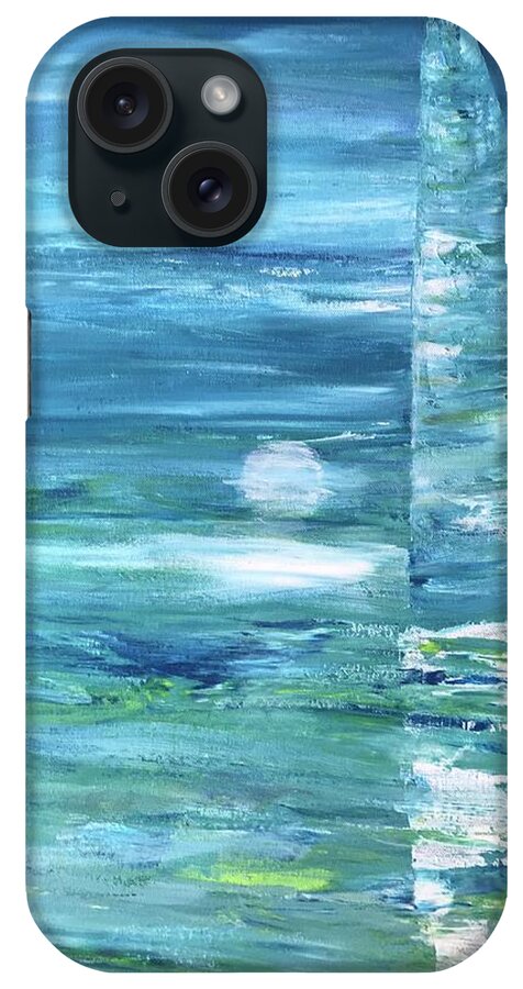 Abstract iPhone Case featuring the painting Sneaking out at Dawn by Sue Dinenno