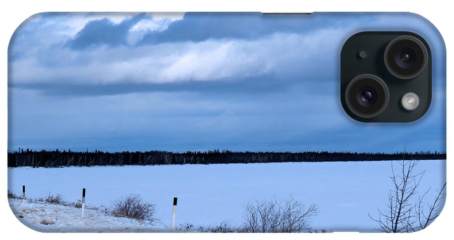 Canada iPhone Case featuring the photograph Snow a Coming by Mary Mikawoz