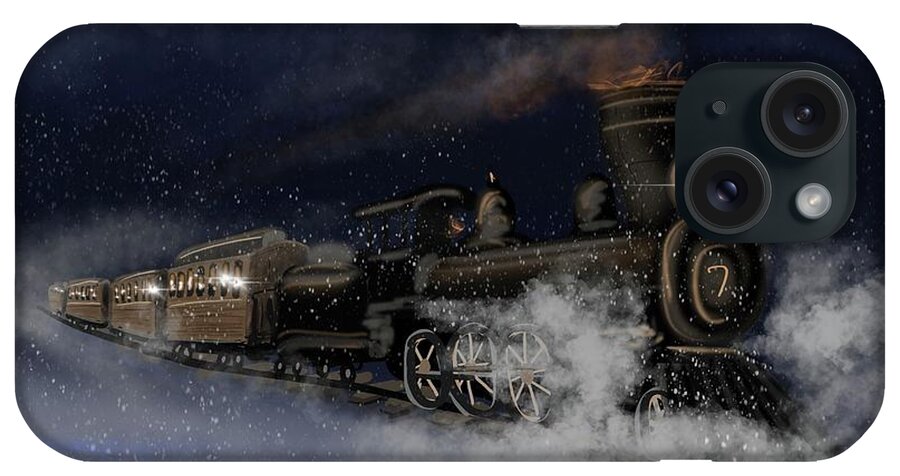 Train iPhone Case featuring the digital art Snow Train by Doug Gist