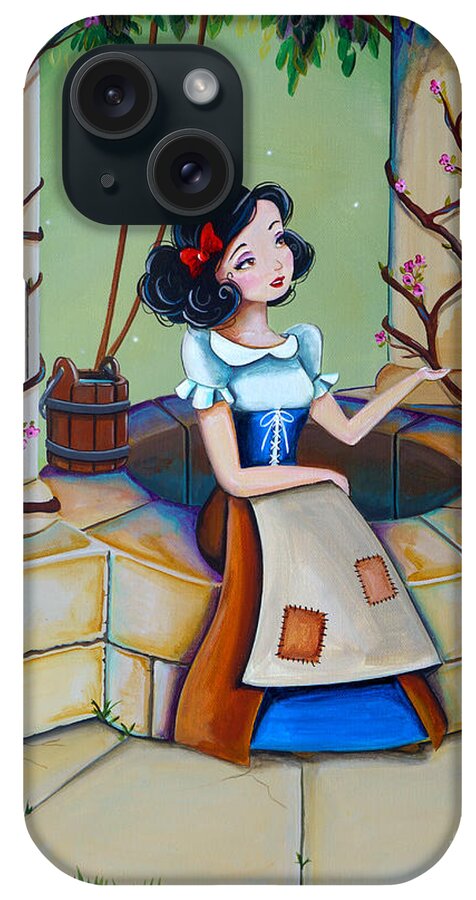 Snow White iPhone Case featuring the painting Snow White by Cindy Thornton
