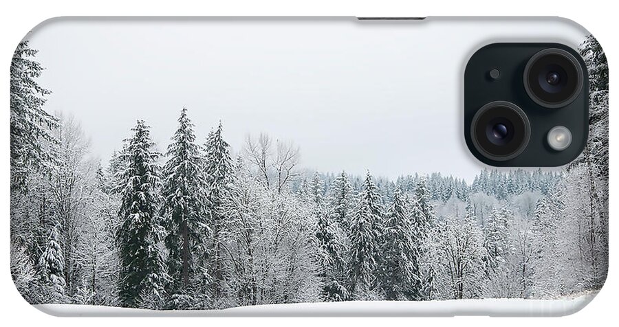 Forest iPhone Case featuring the digital art Snow White Clearing In The Woods by Kirt Tisdale