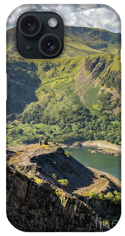 Snowdon Moutain iPhone Case featuring the photograph Snowdonia Mountain from Slate Quarry by Adrian Evans