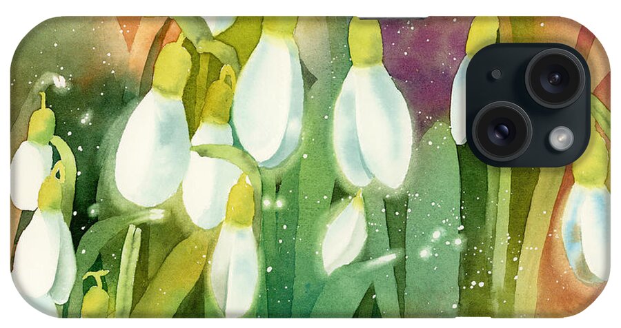 Snowdrops iPhone Case featuring the painting Snowdrops - Magical Lanterns by Espero Art