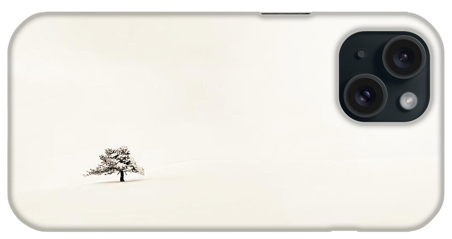 Niveous iPhone Case featuring the photograph Snowy lonely tree 1d by Thomas Ozga