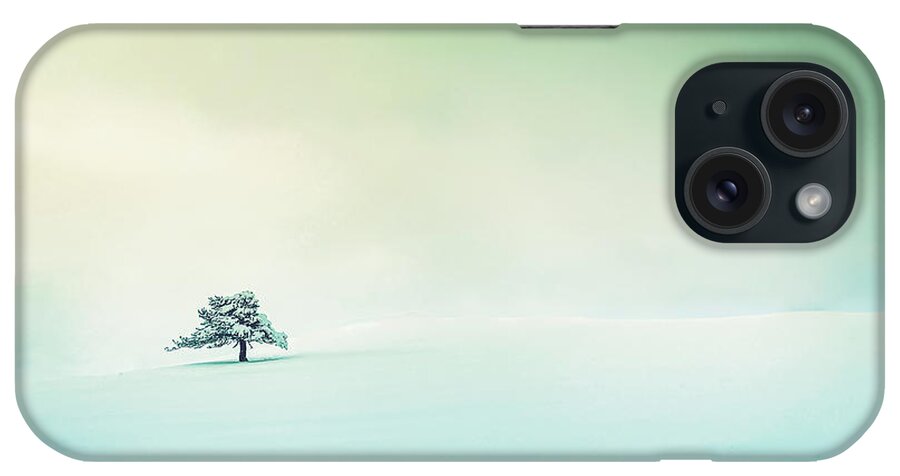 Niveous iPhone Case featuring the photograph Snowy lonely tree 1f by Thomas Ozga