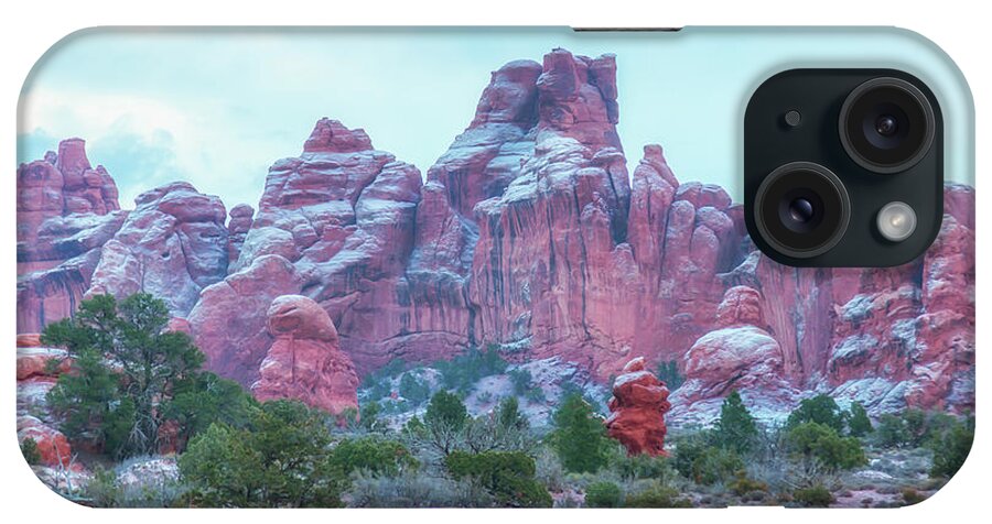 Landscape iPhone Case featuring the photograph Snowy morning at Arches by Marc Crumpler