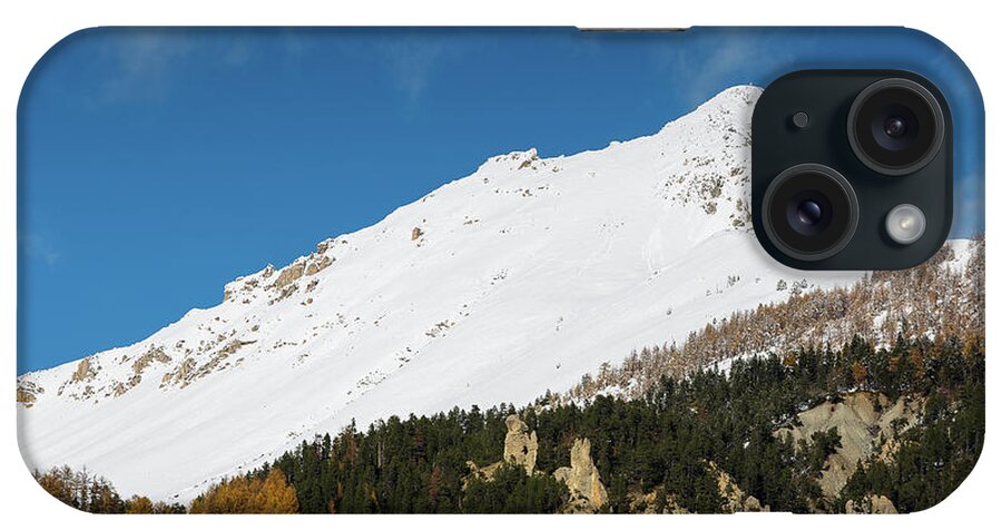 Snowy Landscape iPhone Case featuring the photograph Snowy Mountains - 16 - French Alps by Paul MAURICE