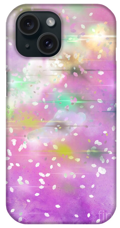 Pink Sky iPhone Case featuring the digital art Snowy Pink Sky #1 by Zotshee Zotshee