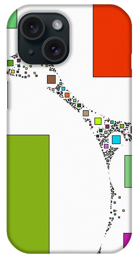 Abstract iPhone Case featuring the mixed media Social Distancing 3 by Rafael Salazar