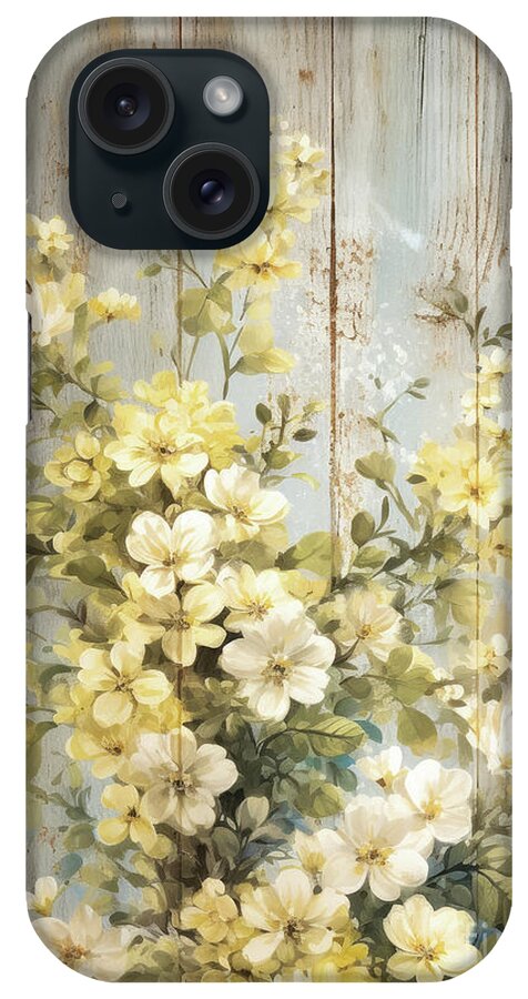 Yellow Roses iPhone Case featuring the painting Soft Yellow Petals 2 by Tina LeCour