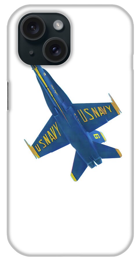 Us Navy iPhone Case featuring the photograph Solitary Blue Angel by Scott Cameron
