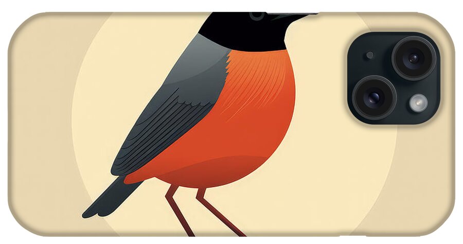 American Robin iPhone Case featuring the painting Solitary Songbird by Lourry Legarde