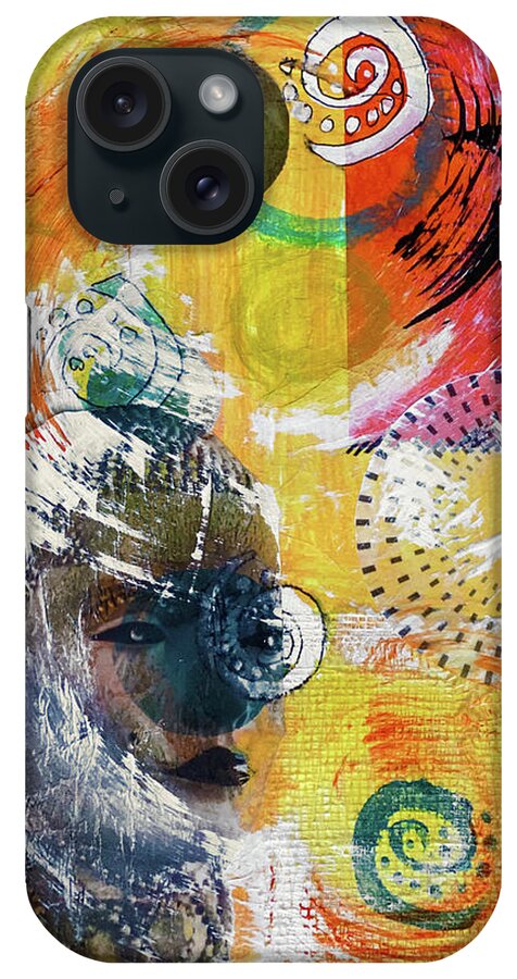 Abstract iPhone Case featuring the mixed media Something About Round Things by Jessica Levant