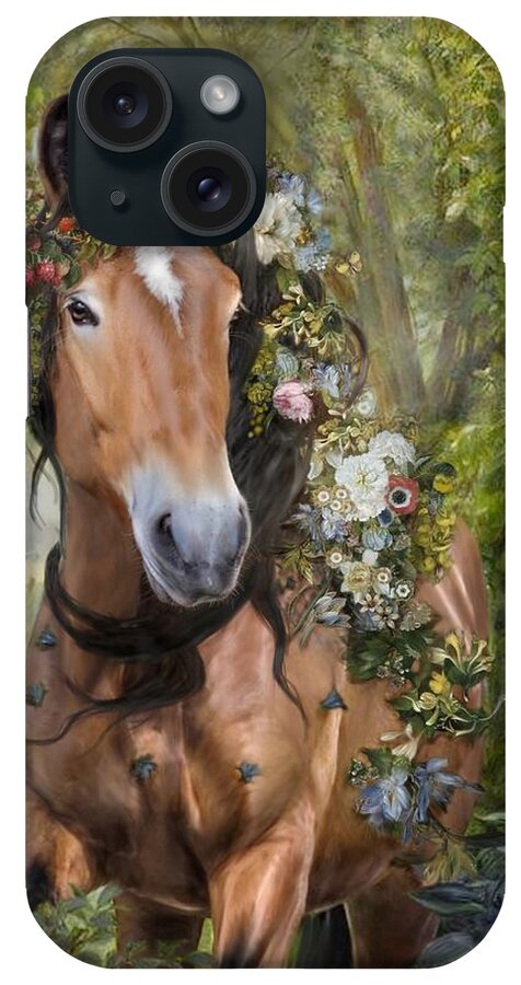 Horse iPhone Case featuring the digital art Song Of Forest by Dorota Kudyba