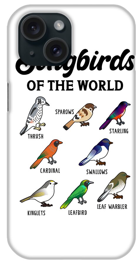 Songbird iPhone Case featuring the digital art Songbirds Of The World by Toms Tee Store