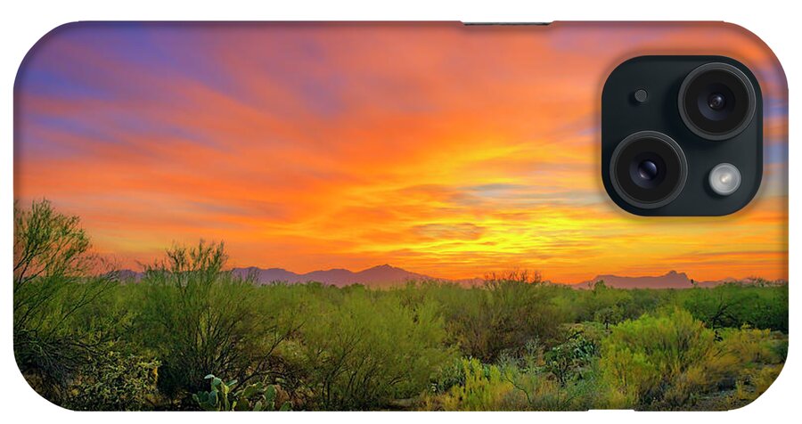 Sunset iPhone Case featuring the photograph Southwest Sunset h24185 by Mark Myhaver