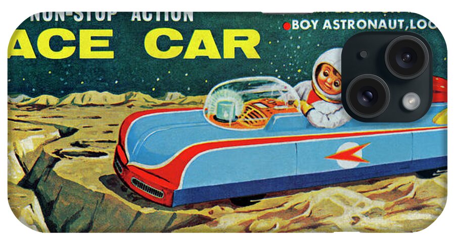 Vintage Toy Posters iPhone Case featuring the drawing Space Car by Vintage Toy Posters