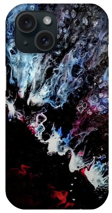 Storm iPhone Case featuring the painting Space Storm by Anna Adams