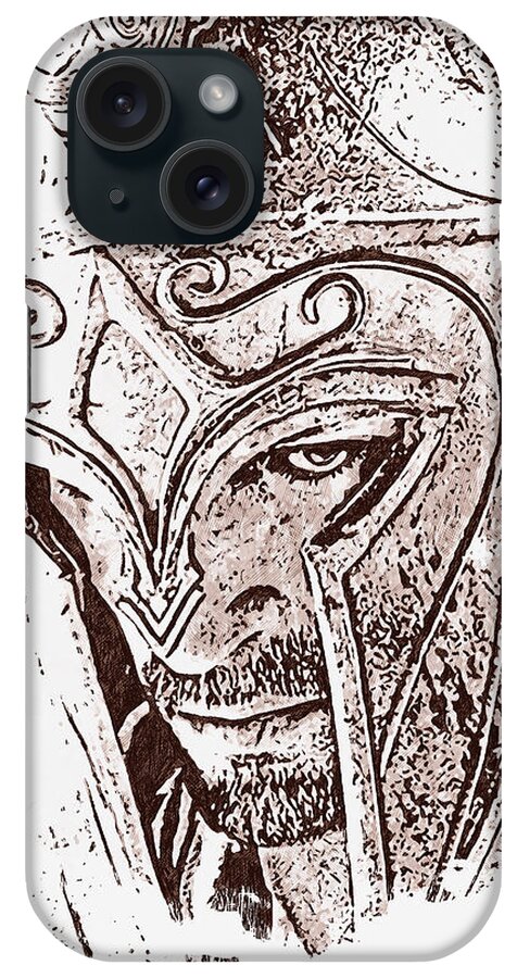Spartan Warrior iPhone Case featuring the painting Spartan Hoplite - 66 by AM FineArtPrints