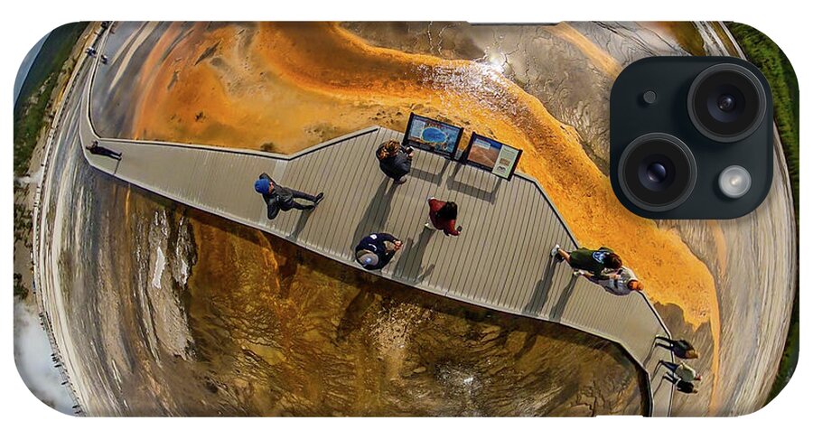Grand Prismatic Spring iPhone Case featuring the photograph Spherical Grand Prismatic Spring - Yellowstone National Park - Wyoming by Bruce Friedman