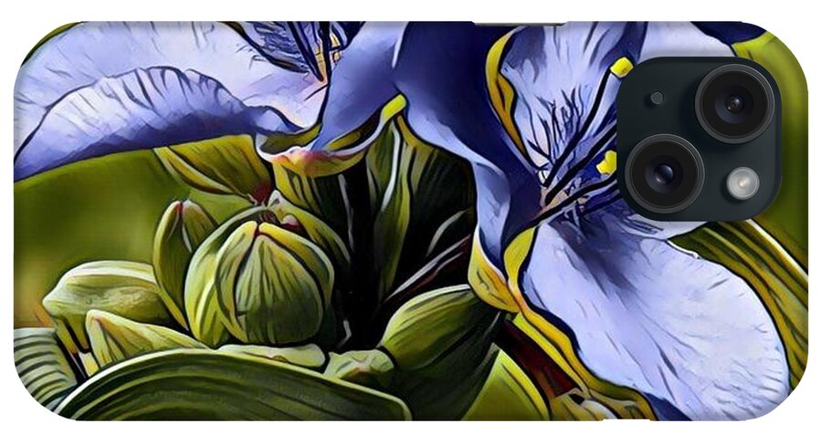 Flowers iPhone Case featuring the painting Spiderwort by Leo and Marilyn Smith