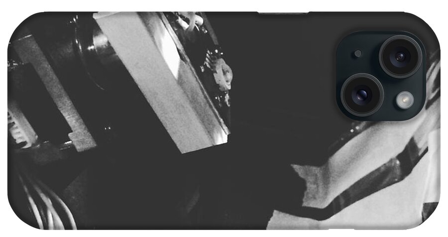 Black And White iPhone Case featuring the photograph Spin Repair by Jeff Danos