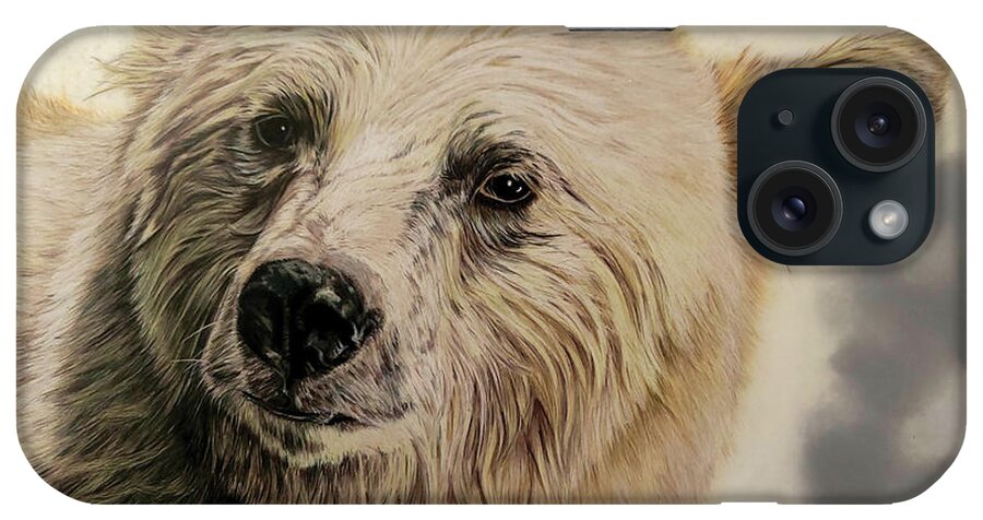 Bear iPhone Case featuring the drawing Spirit Bear by Kelly Speros