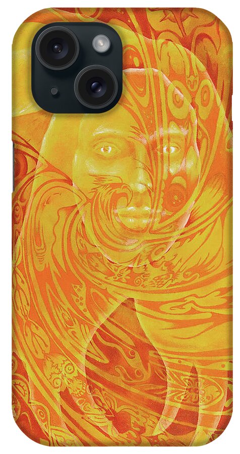 Native American iPhone Case featuring the painting Spirit Fire by Kevin Chasing Wolf Hutchins