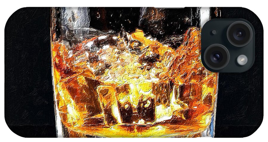 Whiskey iPhone Case featuring the painting Splash Whiskey Scotch Bar Art Painting 2 by Tony Rubino